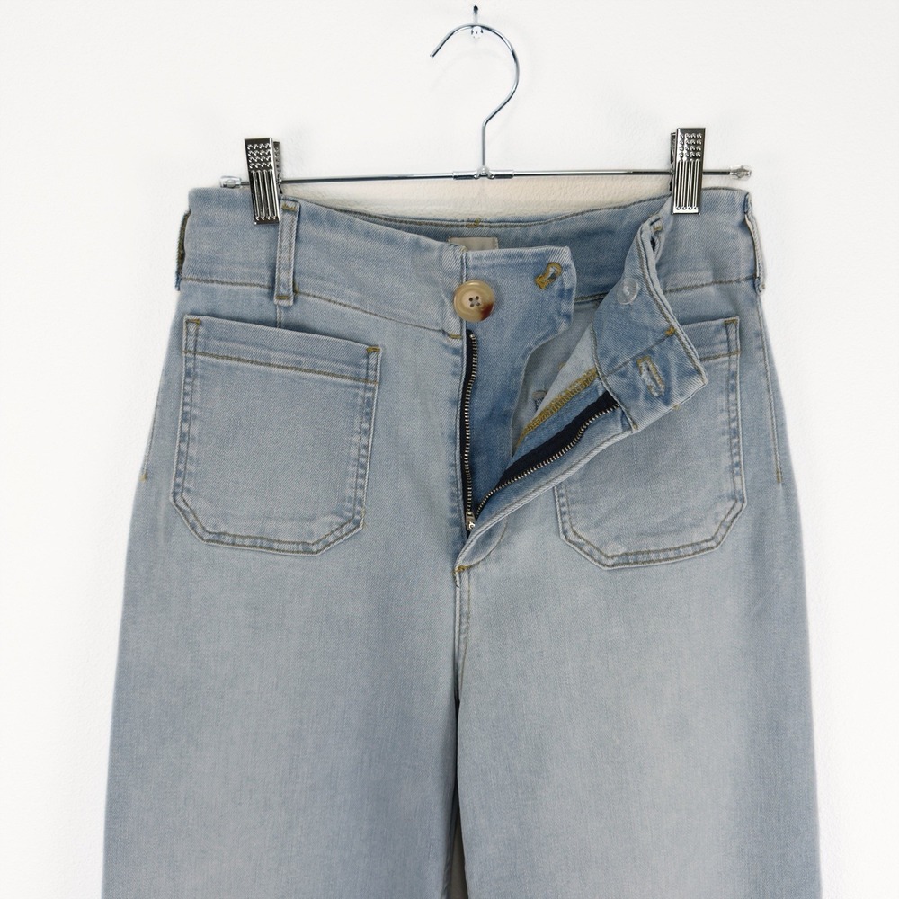 Maeve Anthropologie The Colette Jeans Womens 25 Blue Wide Leg Crop Light Denim - Picture 3 of 14